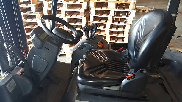 Forklifts seat with seatbelt